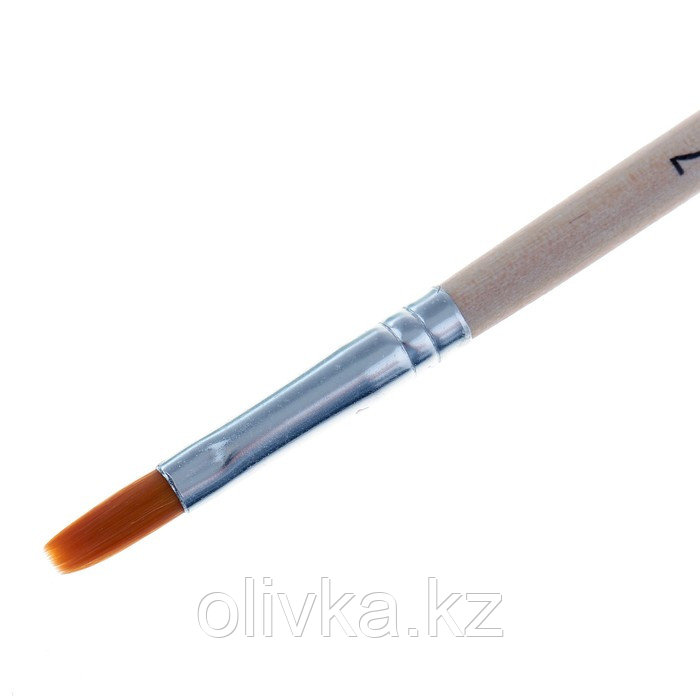 Кисть нейлон № 7, плоская, деревянная ручка - фото 2 - id-p110917187