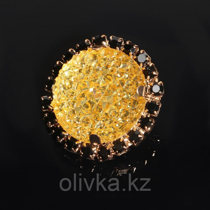 Пуговица декоративная, d = 30 мм, цвет золотой/чёрный - фото 1 - id-p110911037