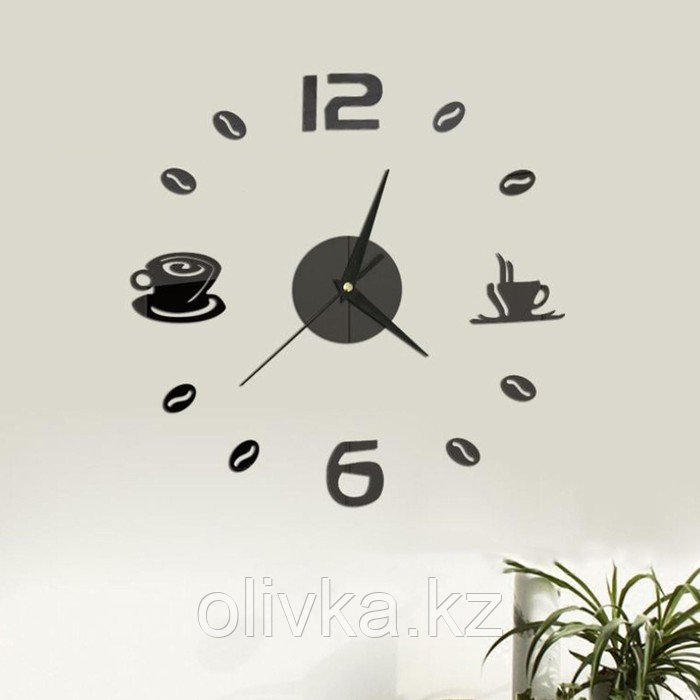 Часы-наклейка "Время кофе", d-50 см - фото 3 - id-p110925481