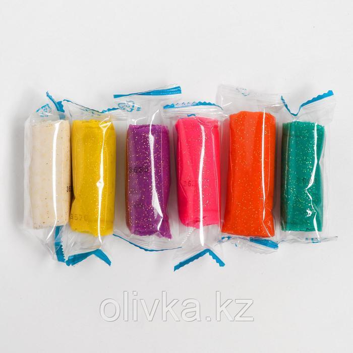 Тесто-пластилин, набор 6 цветов, с блёстками - фото 2 - id-p110921823