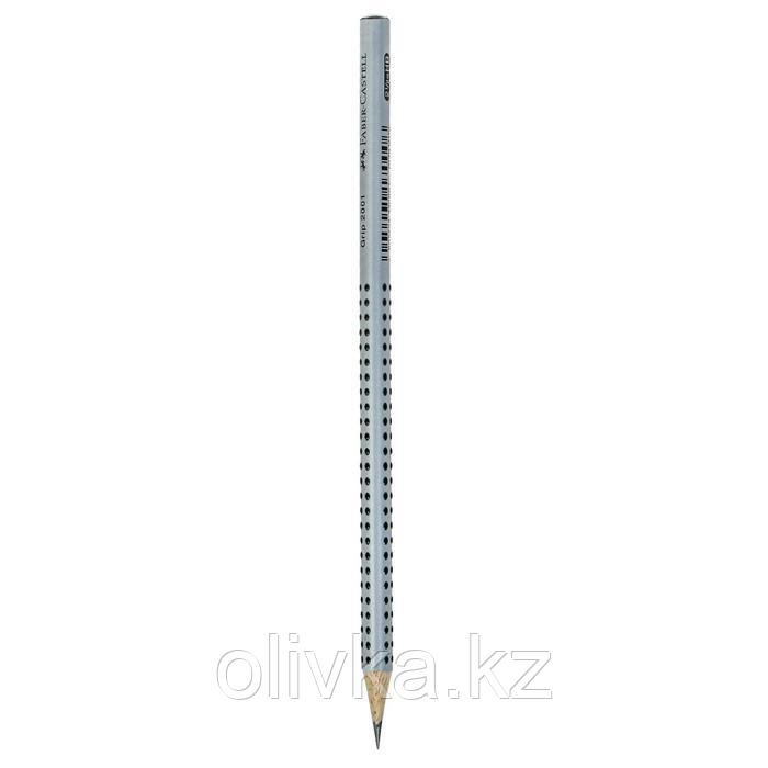 Қара графитті қарындаш Faber-Castell Grip 2001 HB кәсіби, үш қырлы корпус, массаждық шашеткалар, - фото 4 - id-p110911844