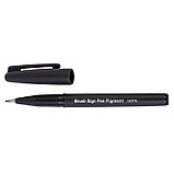 Фломастер-Кисть для каллиграфии Pentel Brush Sign Pen Pigment, 1,1 - 2,2 мм, чернила чёрные, фото 2