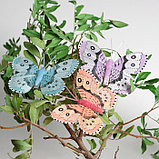 Бабочка для декора и флористики, на прищепке, пластиковая, микс, 1 шт., 5 см и 8 см, фото 2