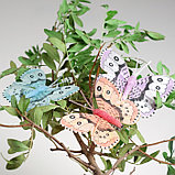 Бабочка для декора и флористики, на прищепке, пластиковая, микс, 1 шт., 5 см и 8 см, фото 3