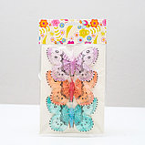 Бабочка для декора и флористики, на прищепке, пластиковая, микс, 1 шт., 5 см и 8 см, фото 4