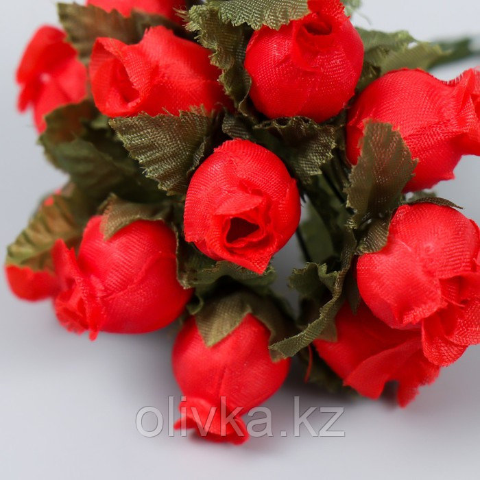 Цветы для декорирования "Роза Бланка" красная 1 букет=12 цветов 10 см - фото 3 - id-p110941821