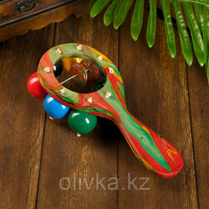 Музыкальный инструмент Маракас с шариками и пластинами радужный 25х13х5 см МИКС - фото 3 - id-p110913668
