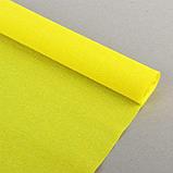 Бумага для упаковки и поделок, гофрированная, желтая, лимонная, однотонная, двусторонняя, рулон 1 шт., 0,5 х, фото 2