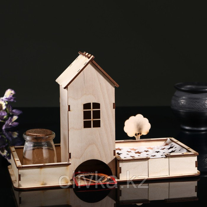 Чайный домик "Просторный со двором", с салфетницей/конфетницей, местом для солонки/перечницы - фото 1 - id-p110921867