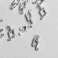 Декор для творчества металл "Музыкальная нота " серебро 1,3х0,7 см