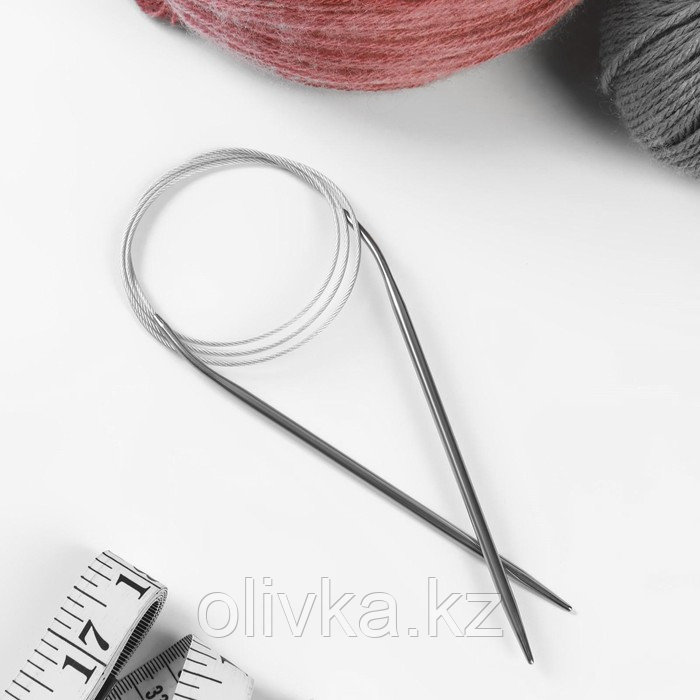 Спицы круговые, для вязания, с металлическим тросом, d = 4 мм, 14/100 см - фото 2 - id-p110929374
