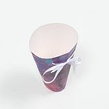 Коробка для цветов круглая на лентах Фиолет 24 × 28 см, фото 2