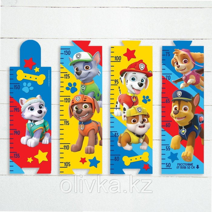 Щенячий патруль. Наклейка - ростомер Paw Patrol "Друзья навсегда", 150 см.