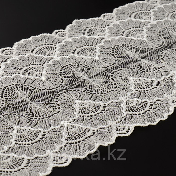 Кружевная эластичная ткань, 180 мм × 2,7 ± 0,5 м, цвет белый - фото 2 - id-p110931233