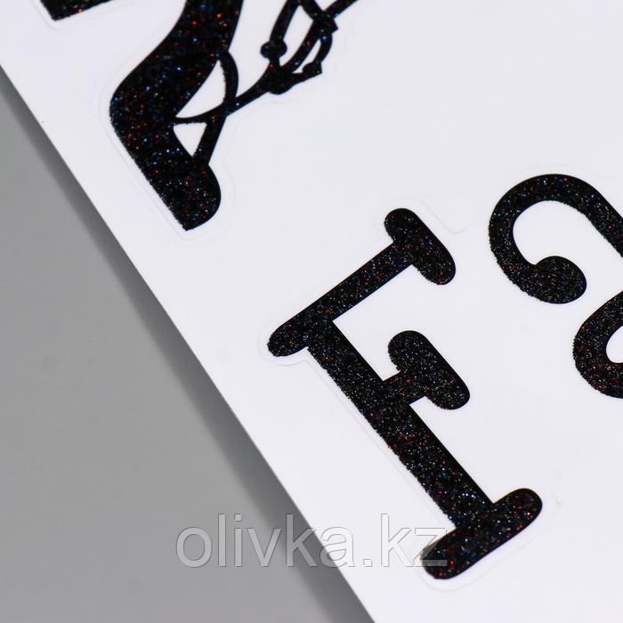 Наклейка пластик интерьерная чёрная "Девушка шоппинг" блёстки 50х70 см - фото 2 - id-p110929404
