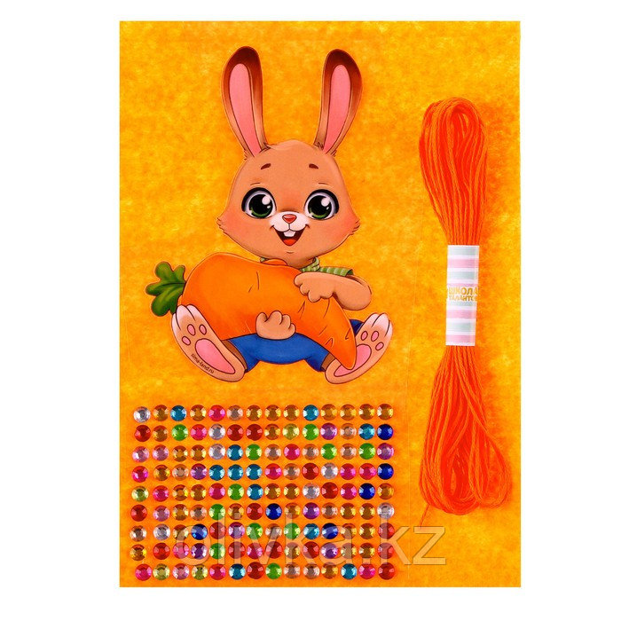 Набор для создания игрушки из фетра с термонаклейкой «Зайка с морковкой» - фото 2 - id-p110947867