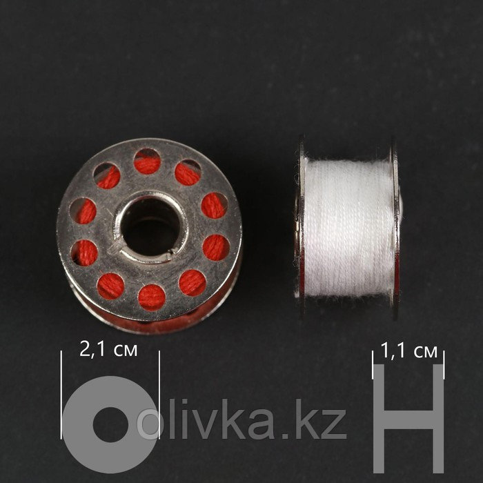 Набор шпулек с нитками, d = 20 мм, 12 шт, металл, цвет МИКС - фото 2 - id-p110913727
