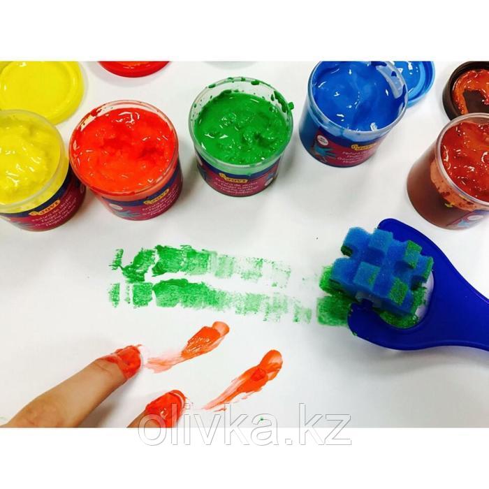 Набор красок пальчиковых 6 цветов, 750г, JOVI, с аксессуарами, пластиковый контейнер, ДЛЯ МАЛЫШЕЙ - фото 8 - id-p110913728