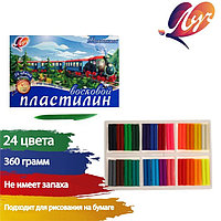 Пластилин мягкий (восковой), 24 цвета, 360 г, "Фантазия", МИКС