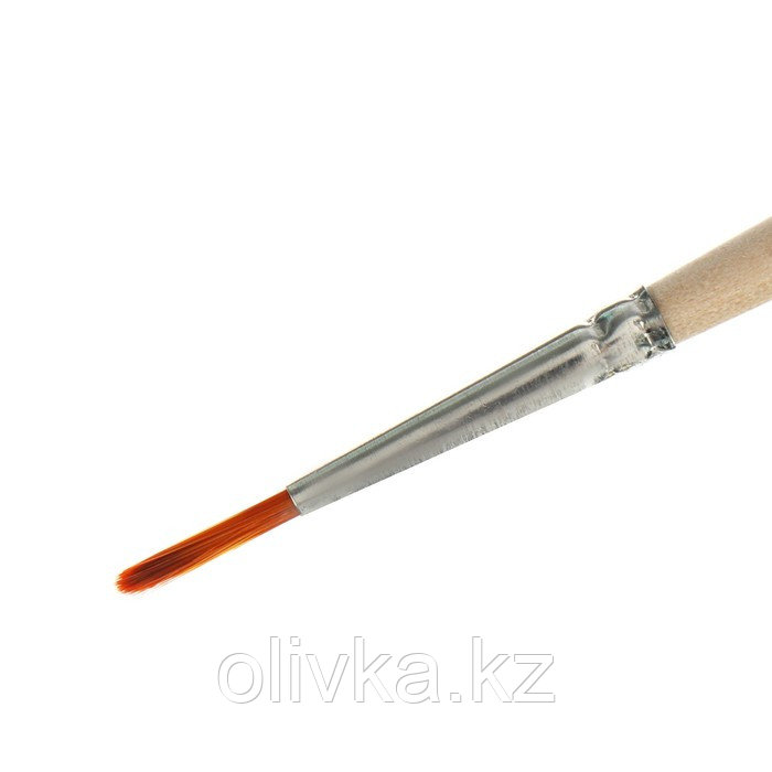 Кисть Синтетика Круглая № 2 (диаметр обоймы 2 мм; длина волоса 12 мм), деревянная ручка, Calligrata - фото 2 - id-p110920988