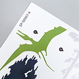 Наклейка пластик интерьерная цветная "Силуэты динозавров" набор 2 листа 30х90 см, фото 3