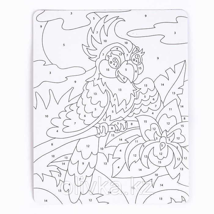Набор для творчества «Раскраска глитерными блёстками по номерам» Попугай - фото 2 - id-p110949884