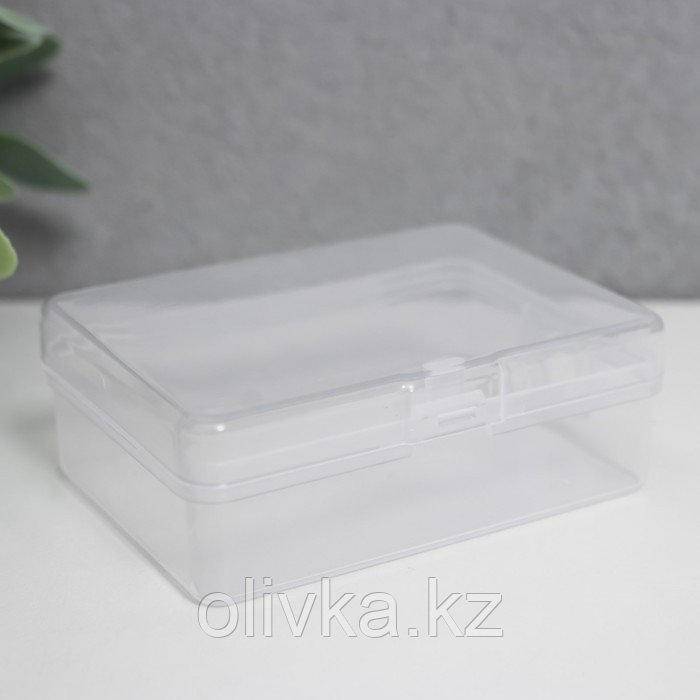 Шкатулка пластик для мелочей "Прямоугольник" прозрачная 2,5х5х6,7 см - фото 2 - id-p110938113