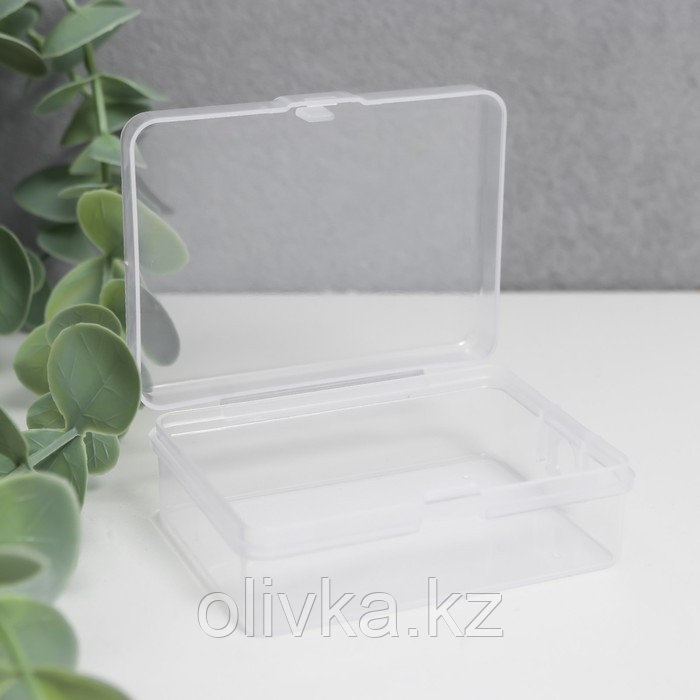 Шкатулка пластик для мелочей "Прямоугольник" прозрачная 2,5х5х6,7 см - фото 3 - id-p110938113