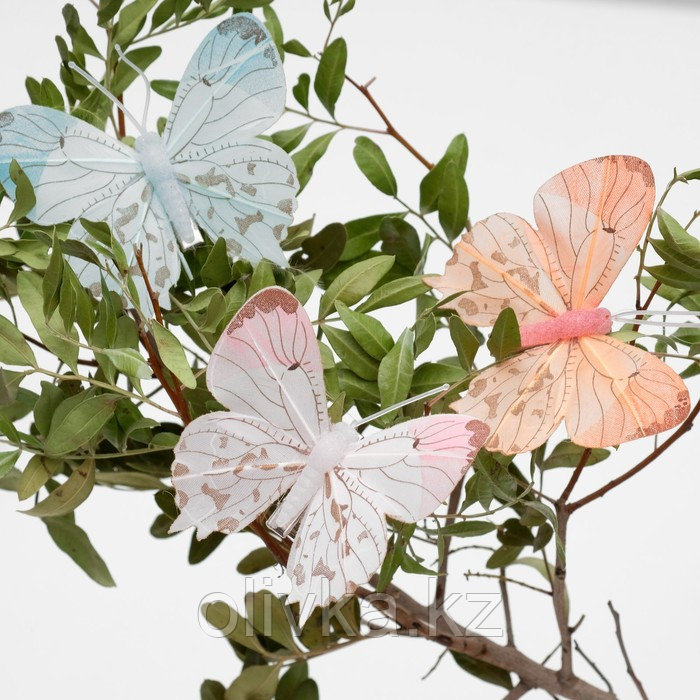 Бабочка для декора и флористики, на прищепке, пластиковая, микс, 1 шт., 7,5 х 7 х 1 см - фото 2 - id-p110921007