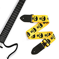Ремень для гитары Music Life, 60-117х5 см, черепа на желтом