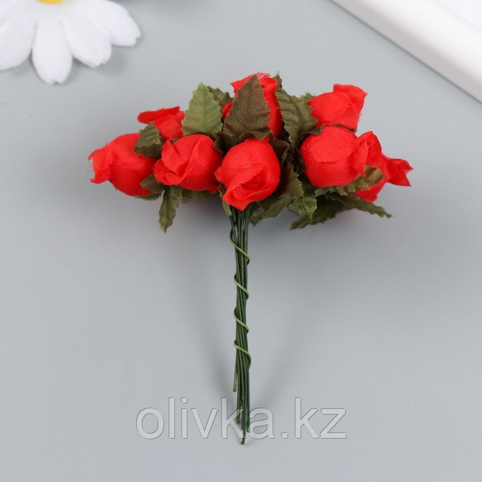 Цветы для декорирования "Роза Бланка" малиновый 1 букет=12 цветов 10 см - фото 1 - id-p110941926