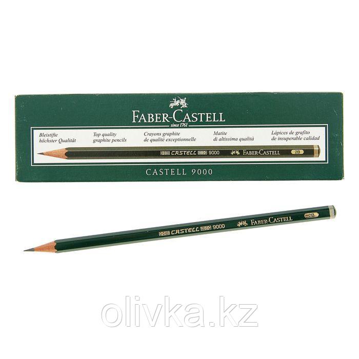 Карандаш художественный чёрнографитный Faber-Castel CASTELL® 9000 профессиональные 2B зелёный - фото 1 - id-p110911947