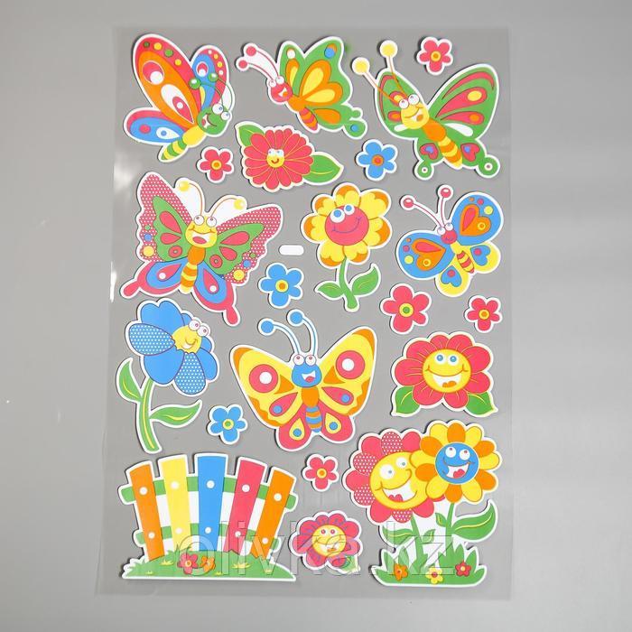 Наклейка EVA "Бабочки и цветочки на полянке" 79х49 см - фото 1 - id-p110923777