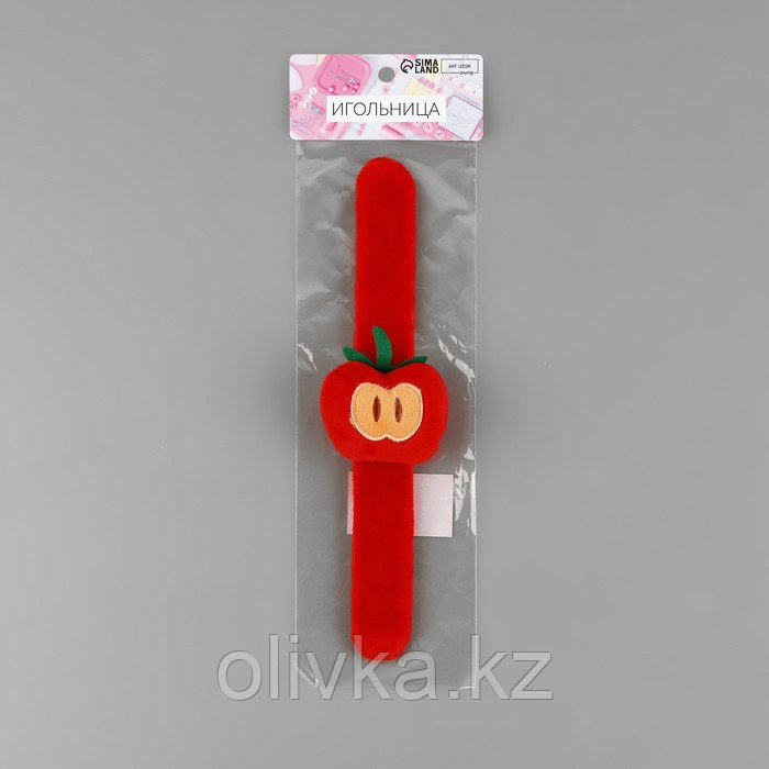Игольница на браслете «Яблоко», 23 × 6,5 см, цвет красный - фото 4 - id-p110916434