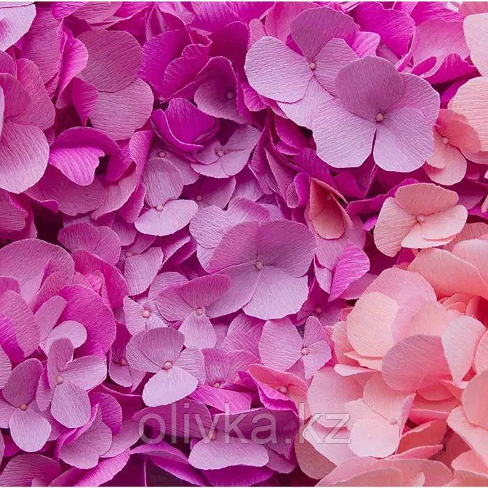 Бумага для упаковок и поделок, гофрированная, розовая, орхидея, однотонная, двусторонняя, рулон 1 шт., 50 см х - фото 4 - id-p110910274