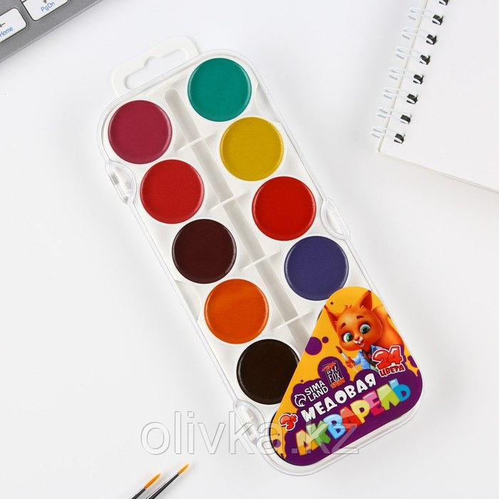 Акварель ArtFox STUDY, 24 цвета, в пластиковой коробке, без кисти. - фото 2 - id-p110933294
