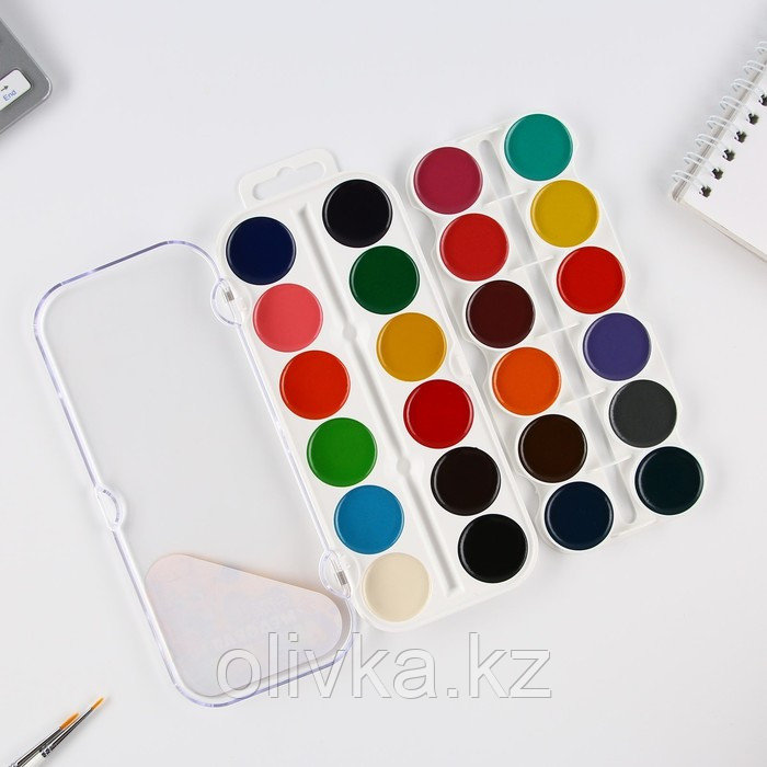 Акварель ArtFox STUDY, 24 цвета, в пластиковой коробке, без кисти. - фото 3 - id-p110933294