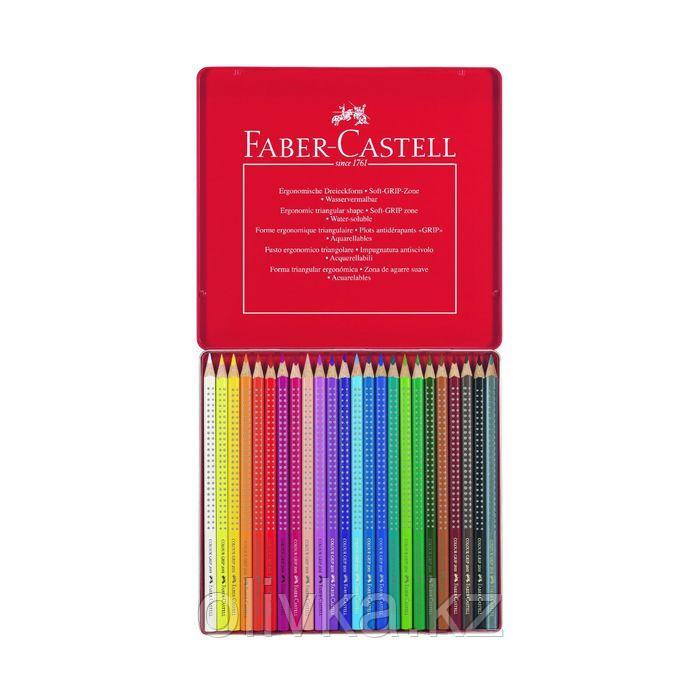 Карандаши 24 цвета Faber-Castell GRIP 2001 трёхгранные, в металлической коробке - фото 2 - id-p110913789