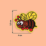 Термоаппликация «Пчёлка», 4 × 3,5 см, цвет разноцветный, фото 2