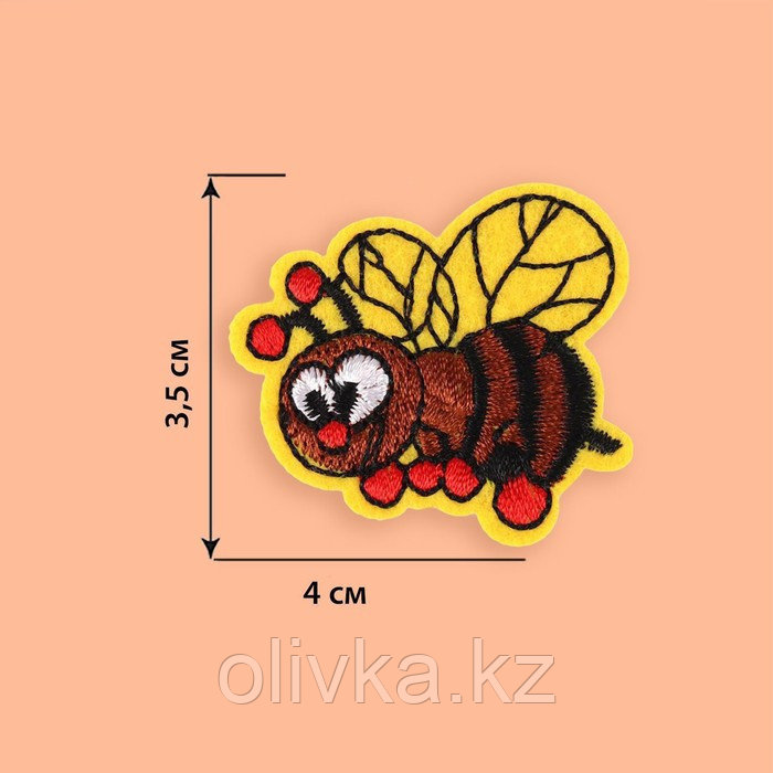 Термоаппликация «Пчёлка», 4 × 3,5 см, цвет разноцветный - фото 2 - id-p110911973