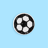 Термоаппликация «Футбольный мячик», d = 3 см, цвет белый/чёрный, фото 2