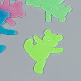 Наклейка фосфорная "Медвежата" с клеевыми подушечками набор 8 шт МИКС 19х13 см, фото 3