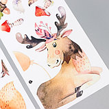 Наклейка пластик интерьерная цветная "Зверята-индейцы" набор 2 листа 25х70 см, фото 4