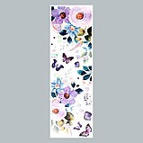 Наклейка пластик интерьерная цветная "Сиреневые анемоны и бабочки" 30х90 см, фото 2