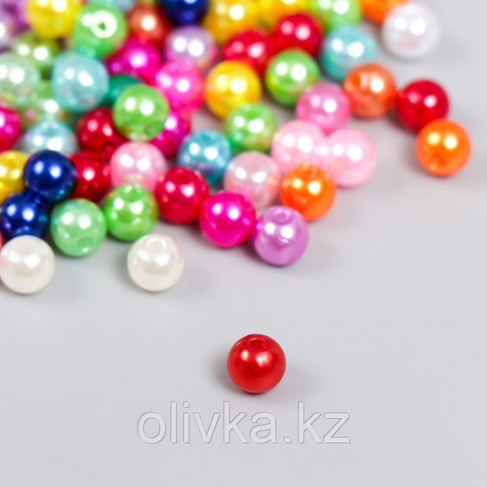 Бусины для творчества пластик "Шершавые разноцветные шарики" набор 20 гр d=0,6 см - фото 2 - id-p110921067