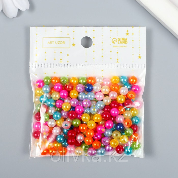 Бусины для творчества пластик "Шершавые разноцветные шарики" набор 20 гр d=0,6 см - фото 5 - id-p110921067