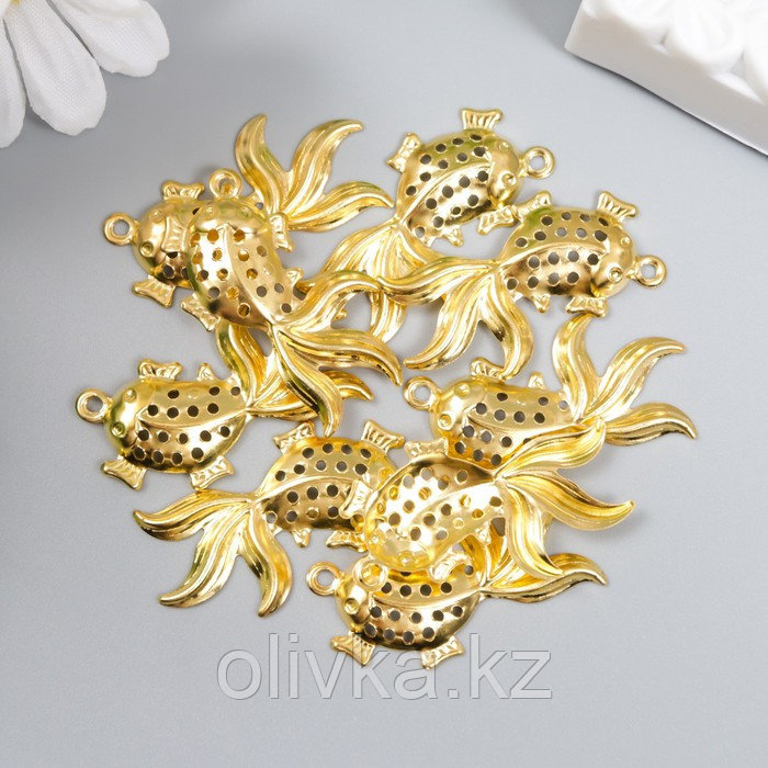 Декор металл для творчества "Золотая рыбка" золото WA-745 2,5х3,6 см - фото 3 - id-p110928583