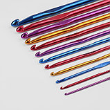 Набор крючков для вязания, d = 2-8 мм, 14,5 см, 12 шт, цвет разноцветный, фото 2