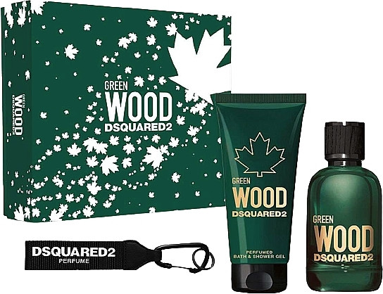 Dsquared2 Green Wood Pour Homme Gift set edt 100ml+shower gel 100ml+key ring