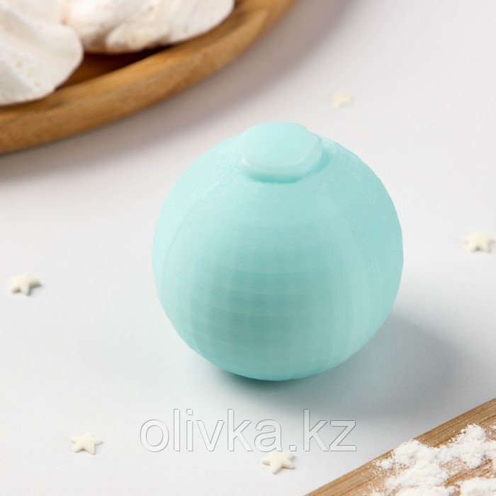 Силиконовый молд «Футбольный мяч 3D», d=4,1 см, цвет бирюзовый - фото 3 - id-p110933346